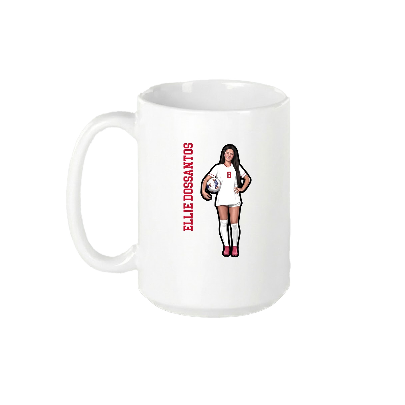15oz Coffee Mug — Name Vertical in White