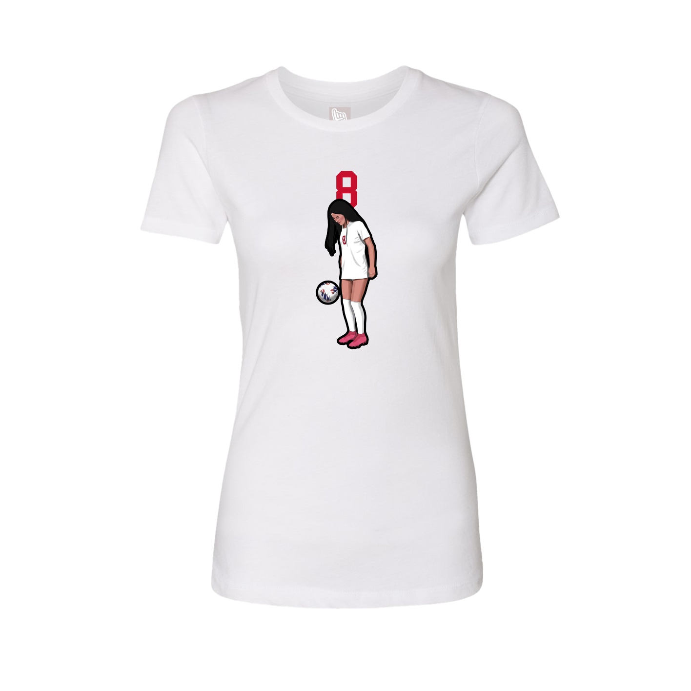 Fitted Women's Tee — Number Top in White