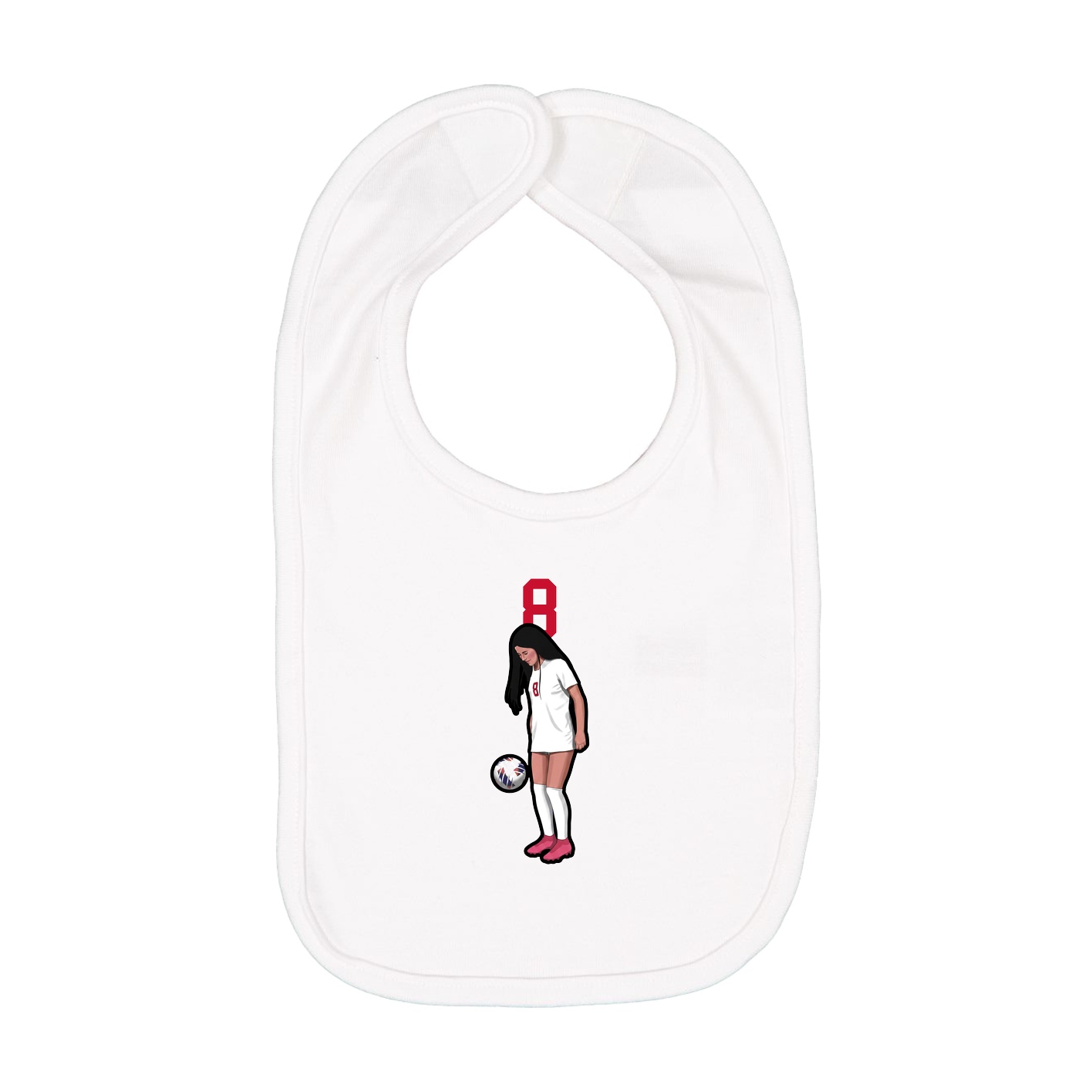 Infant Bib — Number Top in White