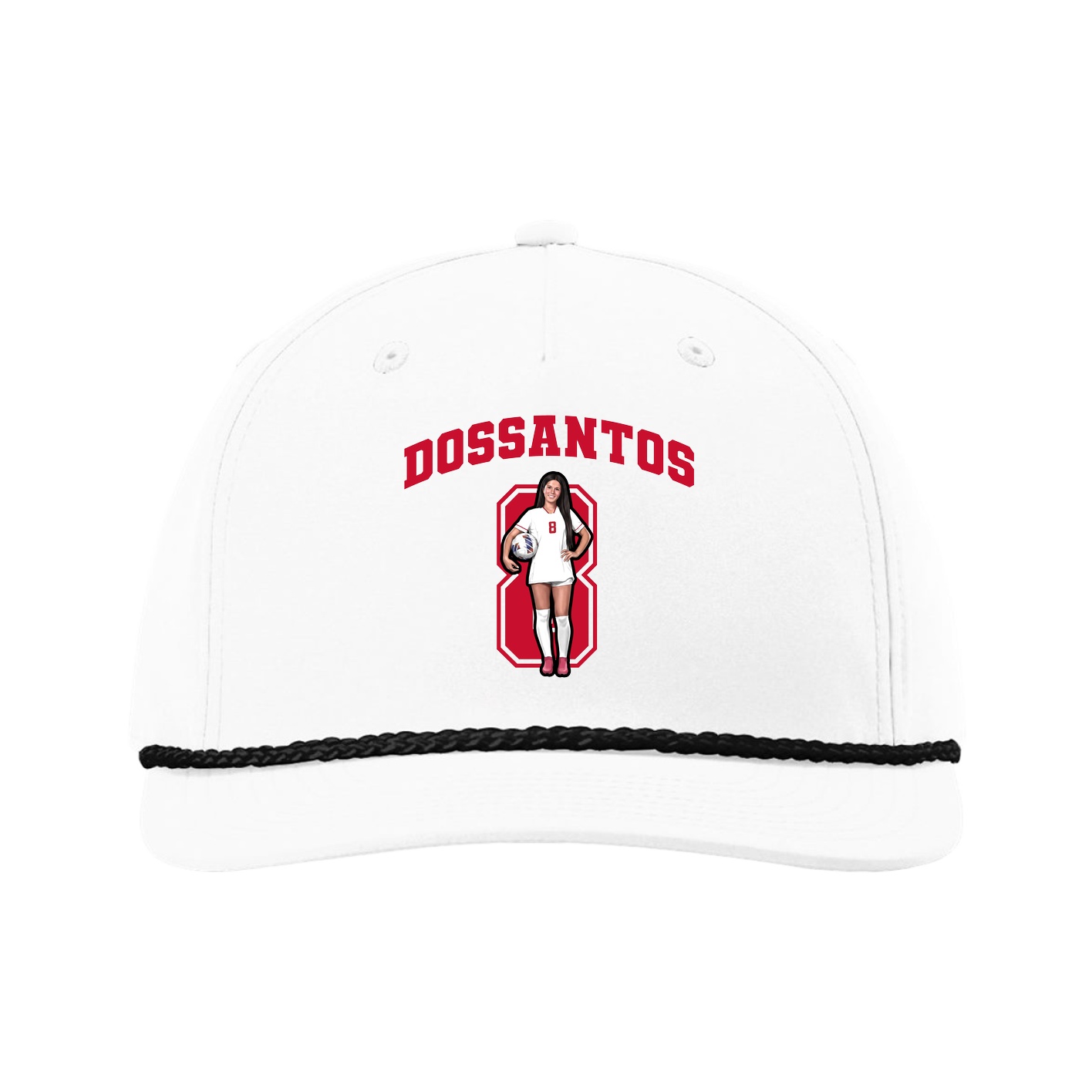 Five-Panel Classic Rope Cap — Number in White