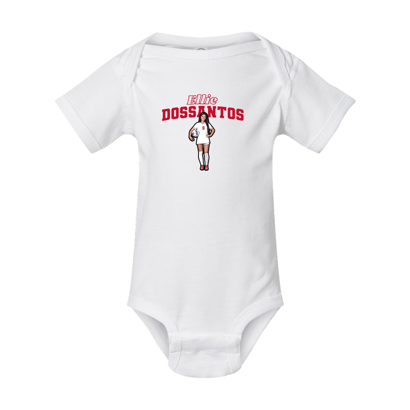 Baby Onesie — Name Arch in White