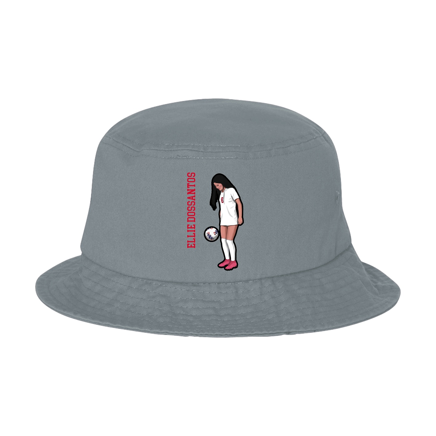 Bucket Cap — Name Vertical in Grey