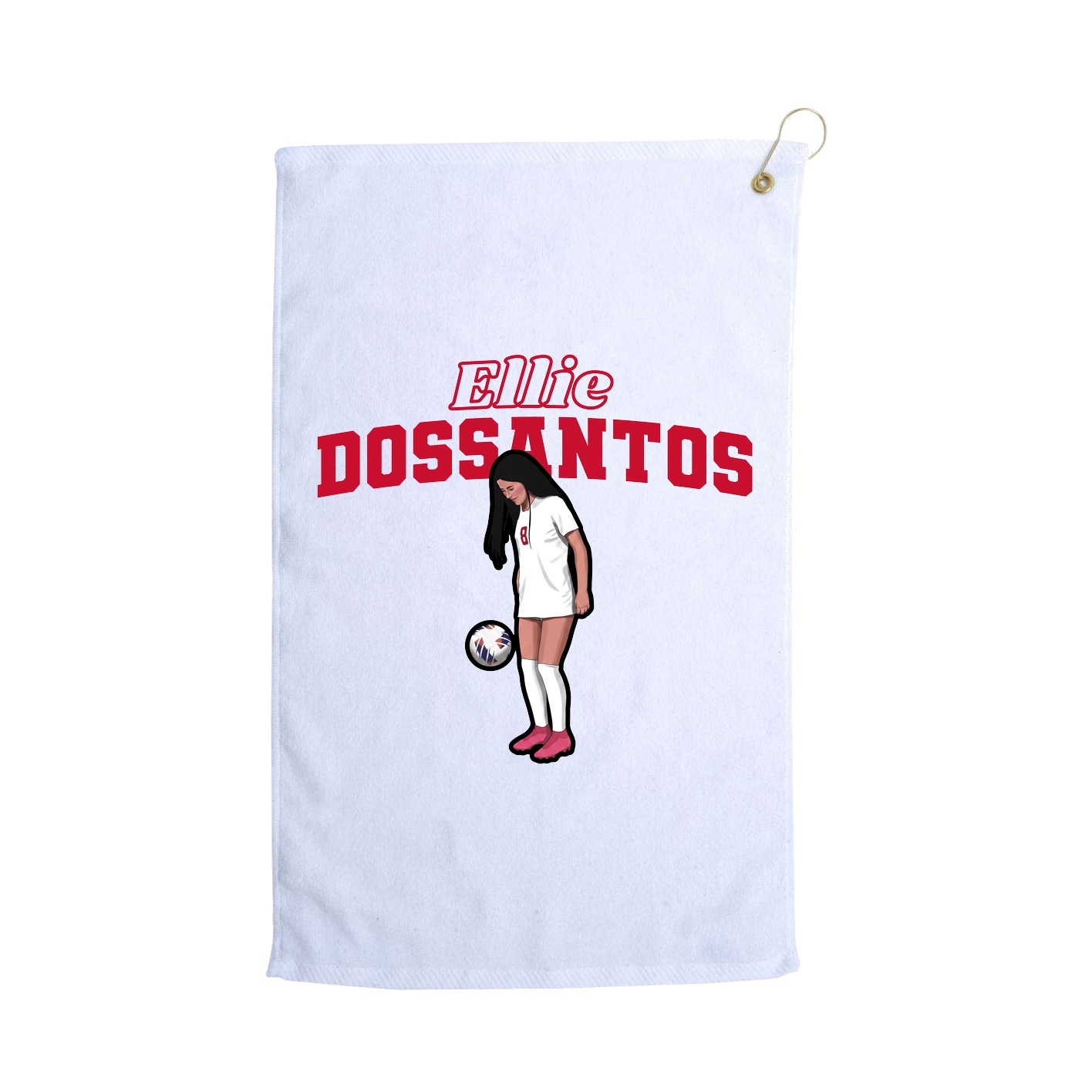 Golf Towel — Name Arch in White