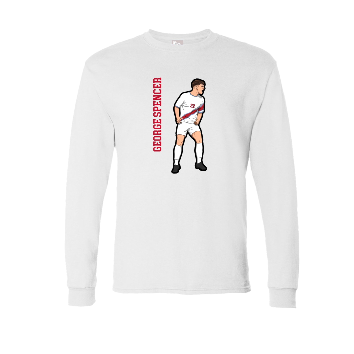 Long Sleeve Tee — Name Vertical in White