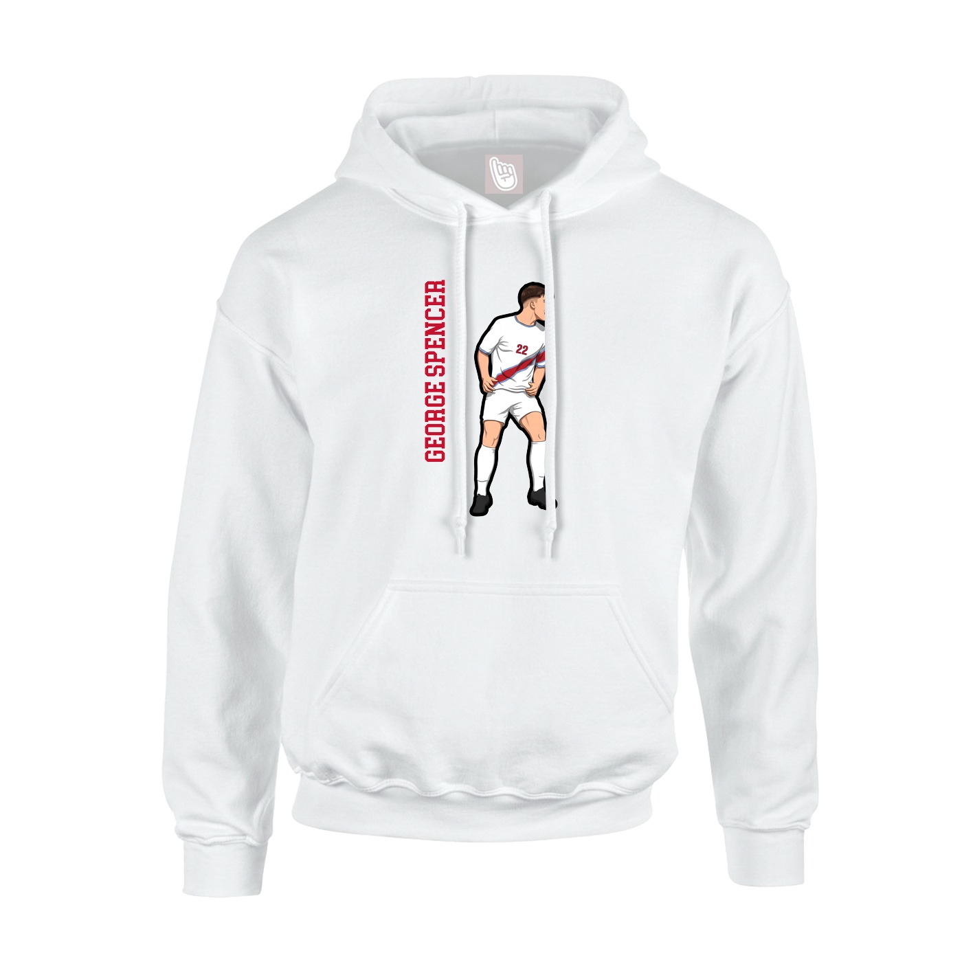Youth Hoodie — Name Vertical in White