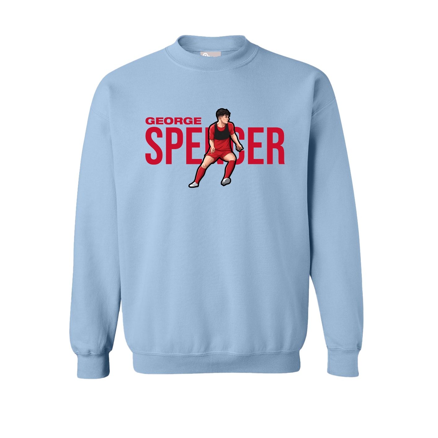 Fleece Crew — Player Name in Light Blue