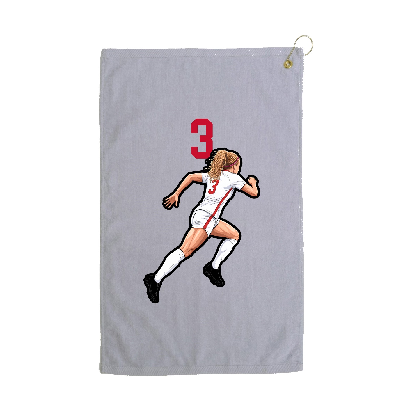 Golf Towel — Number Top in Grey