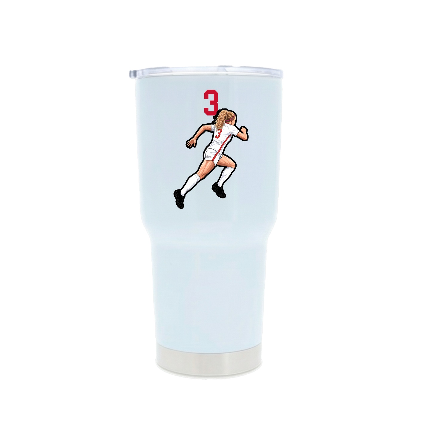 30oz Stainless Steel Tumbler — Number Top in White