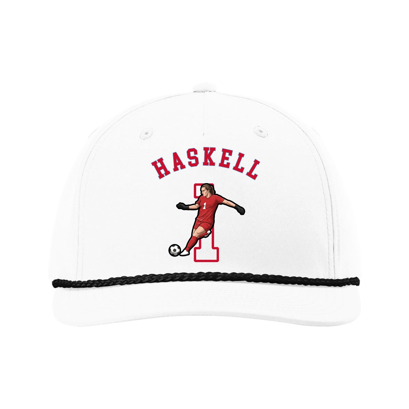 Five-Panel Classic Rope Cap — Shirsey Arch in White