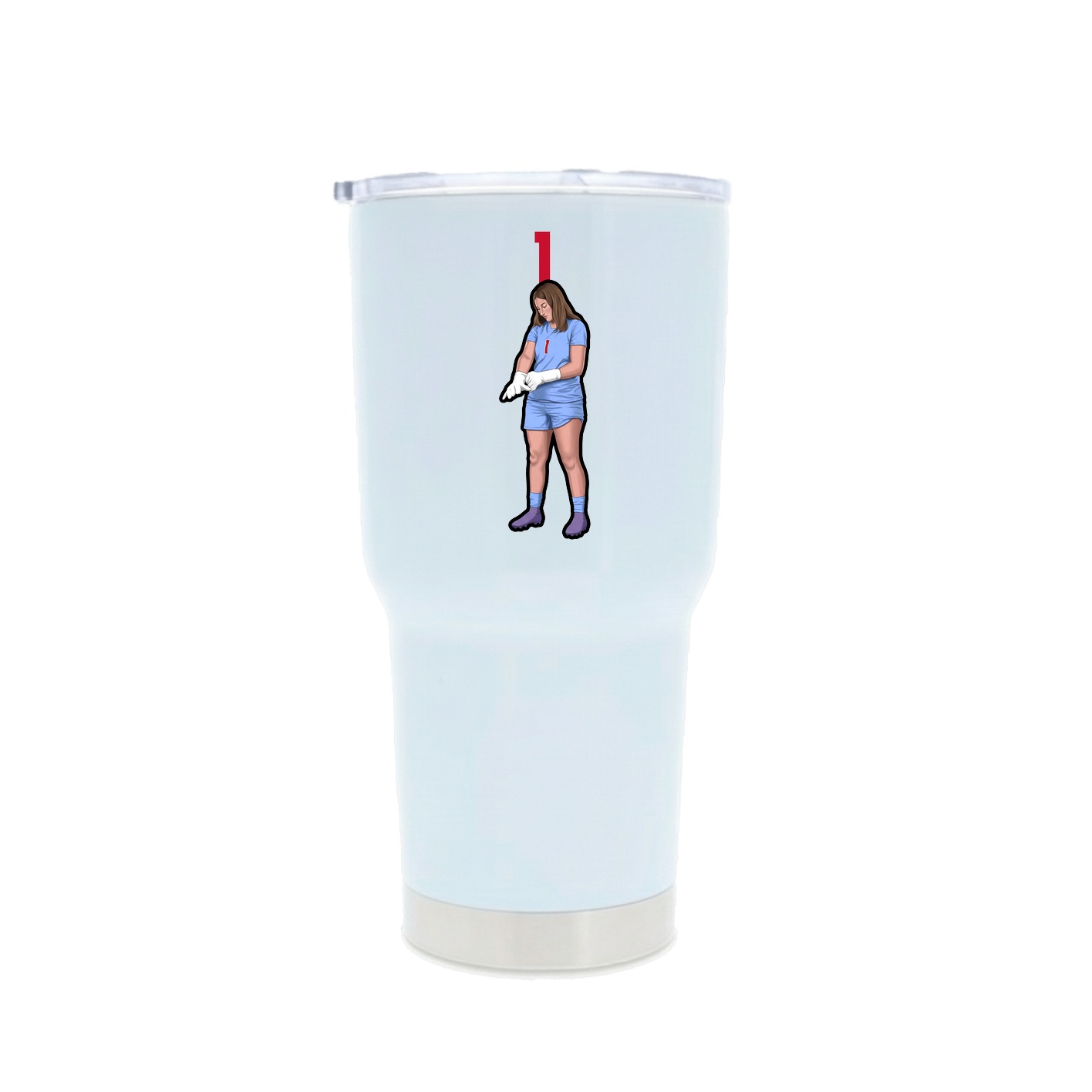 30oz Stainless Steel Tumbler — Number Top in White