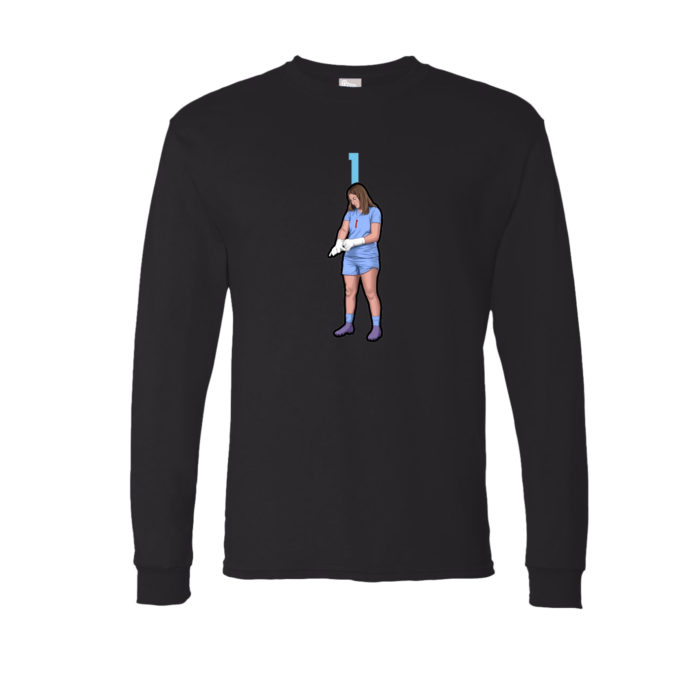 Long Sleeve Tee — Number Top in Black