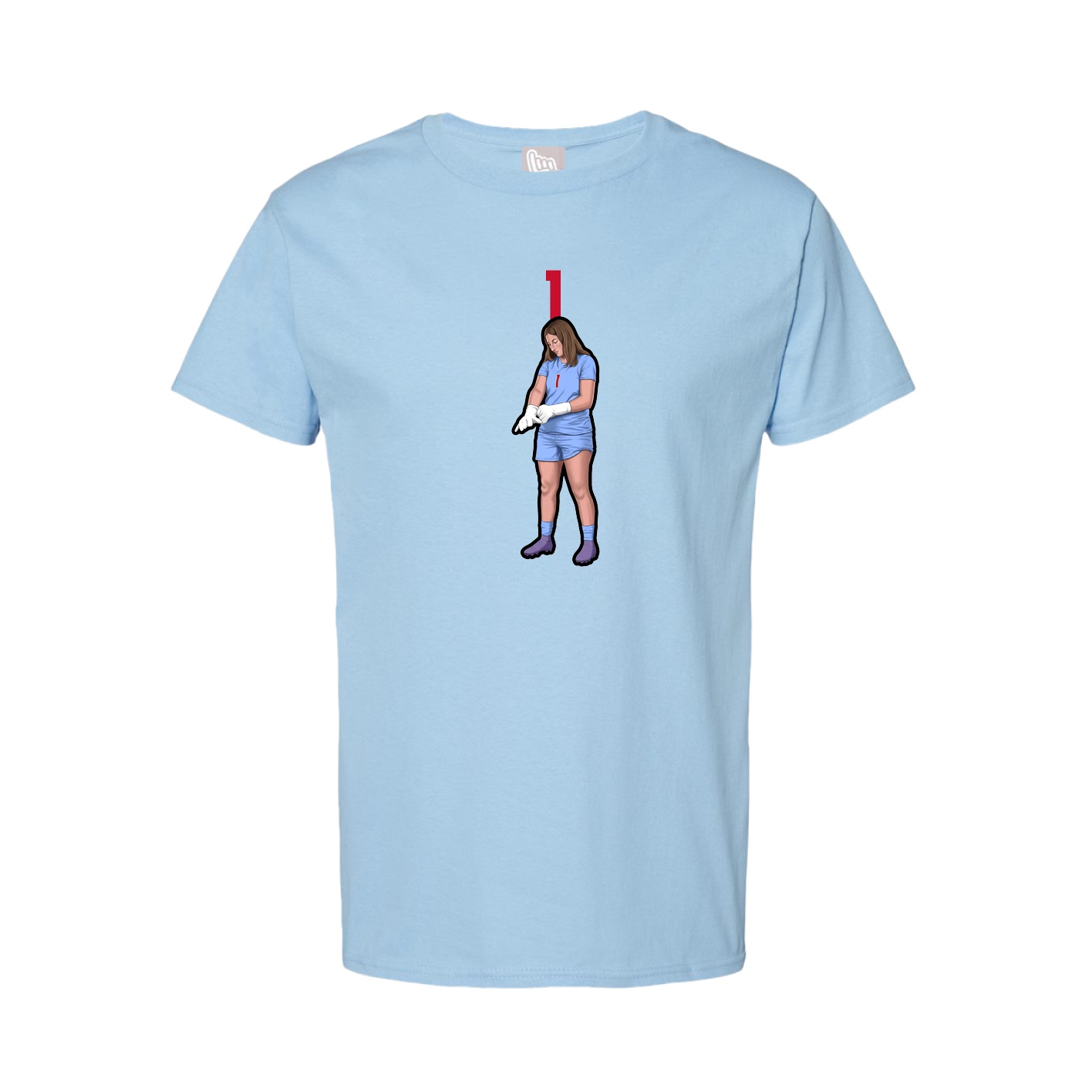 Youth Tee — Number Top in Light Blue
