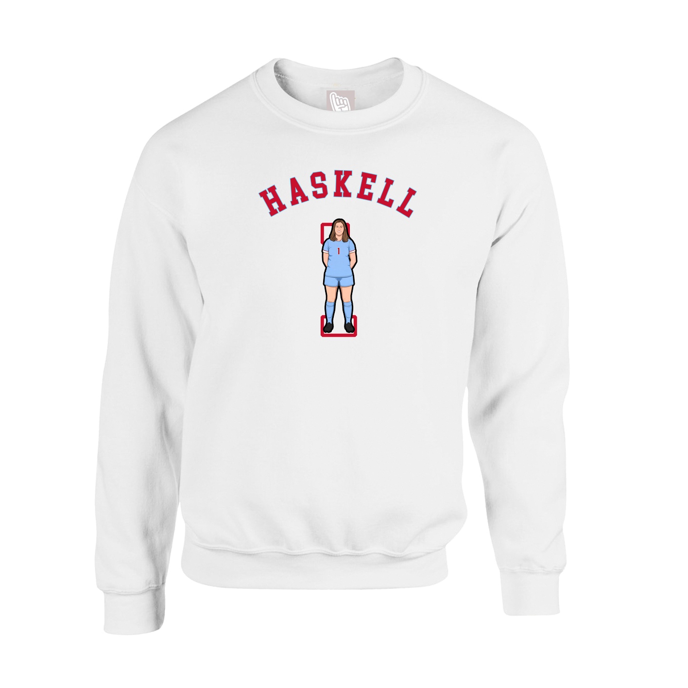 Fleece Crew — Shirsey Arch in White
