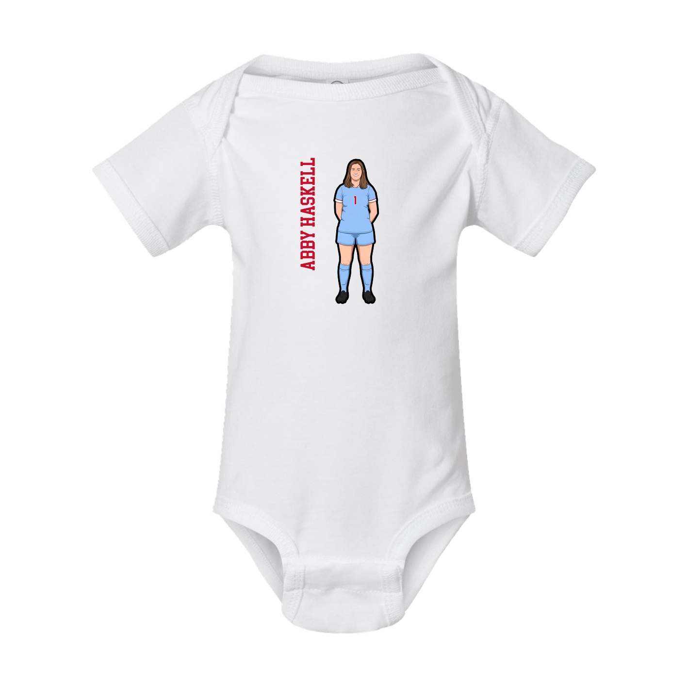 Baby Onesie — Name Vertical in White