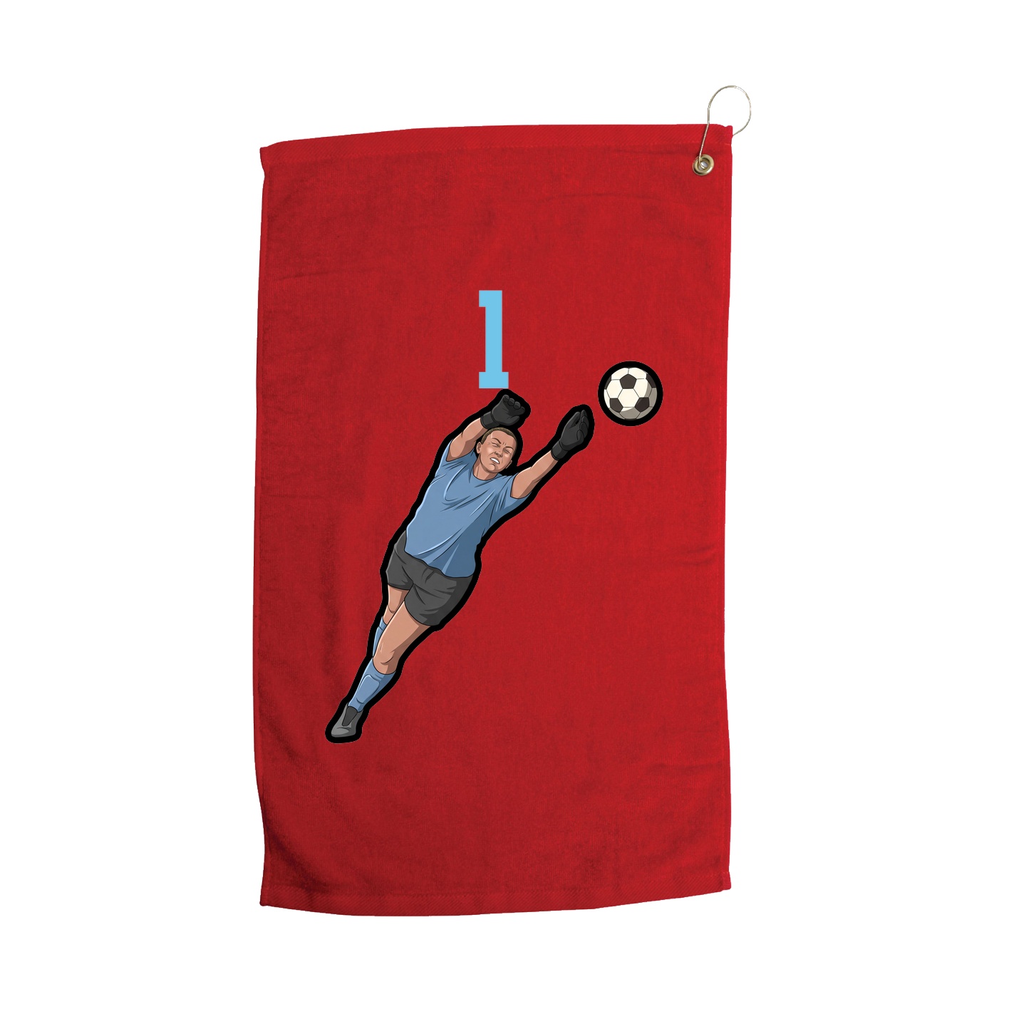 Golf Towel — Number Top in Red