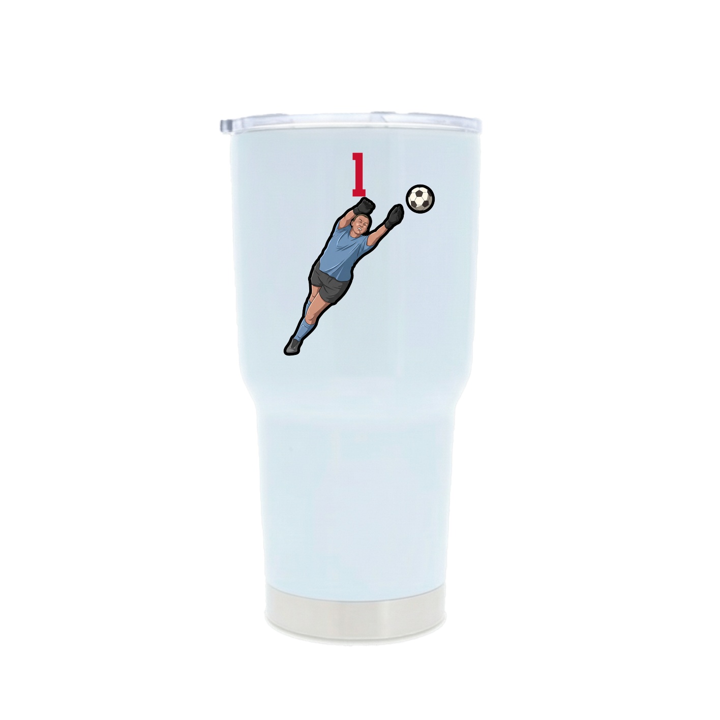 30oz Stainless Steel Tumbler — Number Top in White