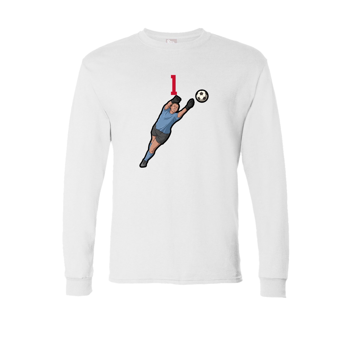 Long Sleeve Tee — Number Top in White
