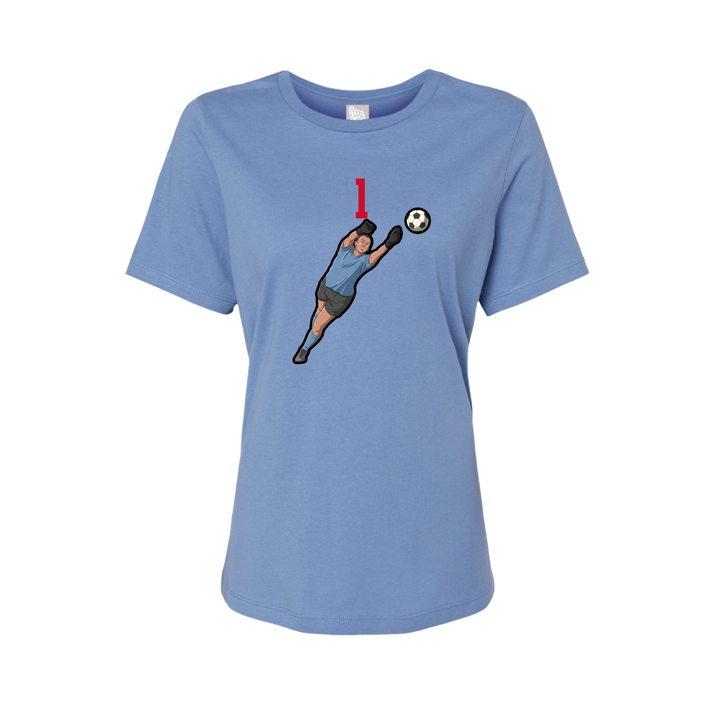 Fitted Women's Tee — Number Top in Powder Blue