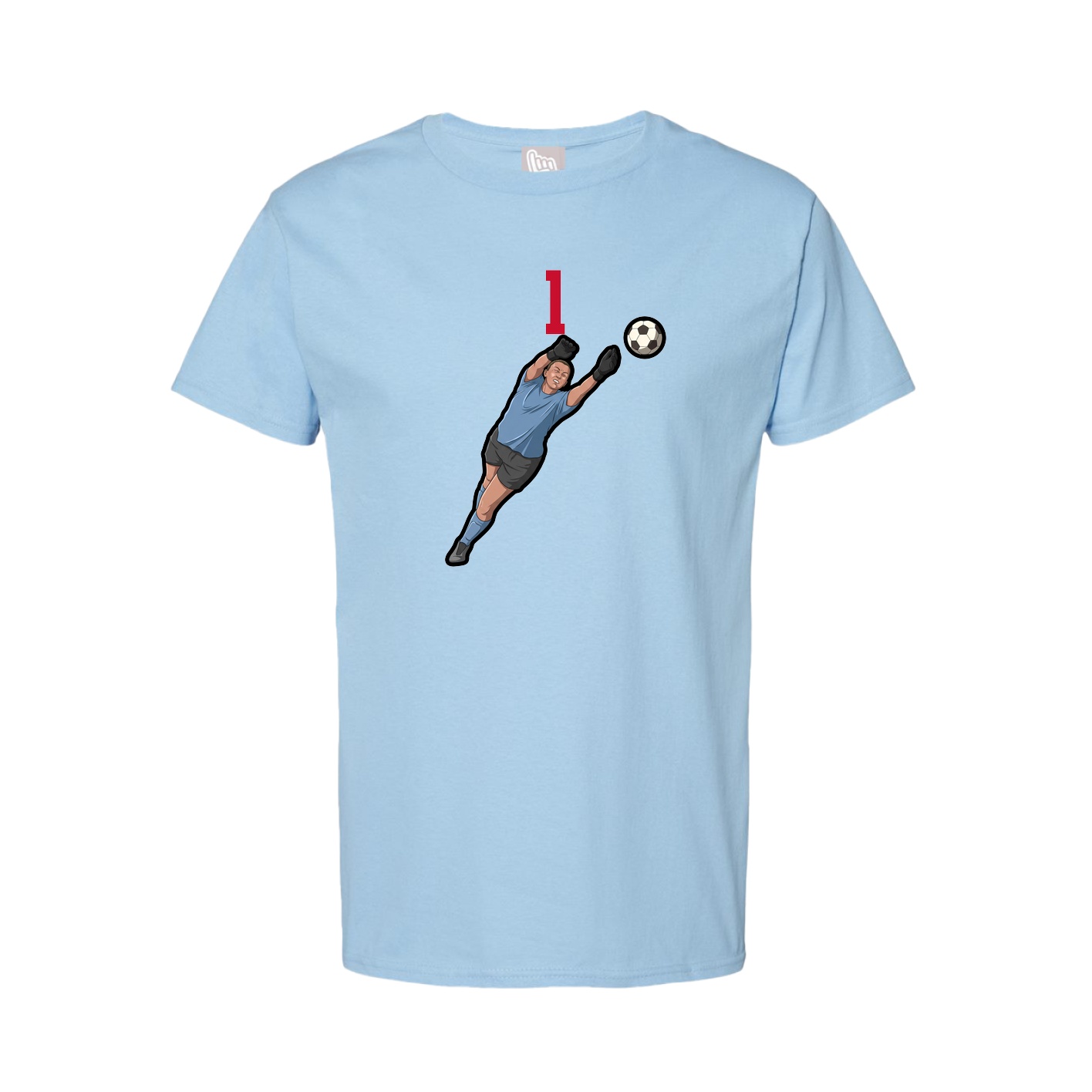 Youth Tee — Number Top in Light Blue