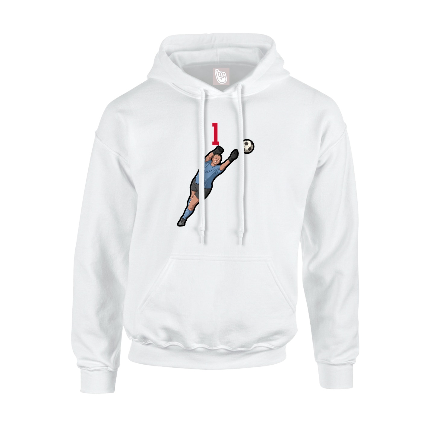 Youth Hoodie — Number Top in White