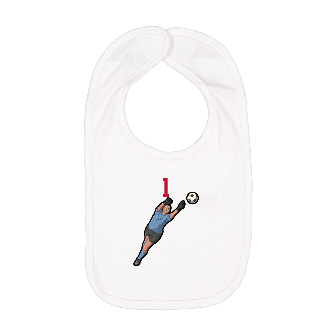 Infant Bib — Number Top in White