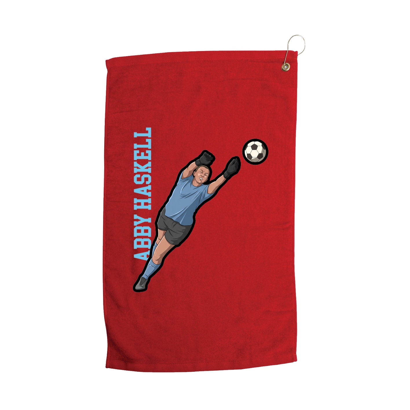 Golf Towel — Name Vertical in Red