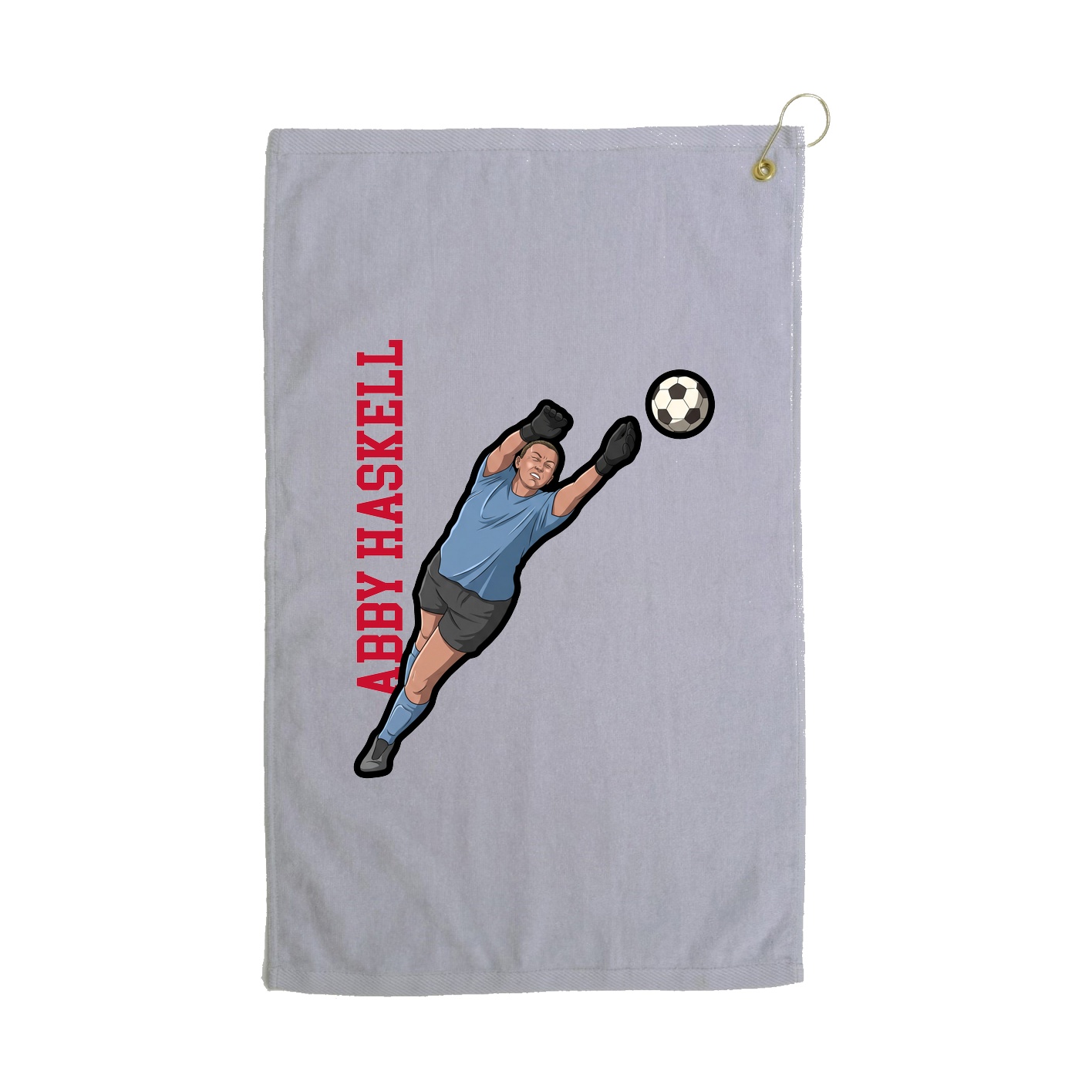 Golf Towel — Name Vertical in Grey