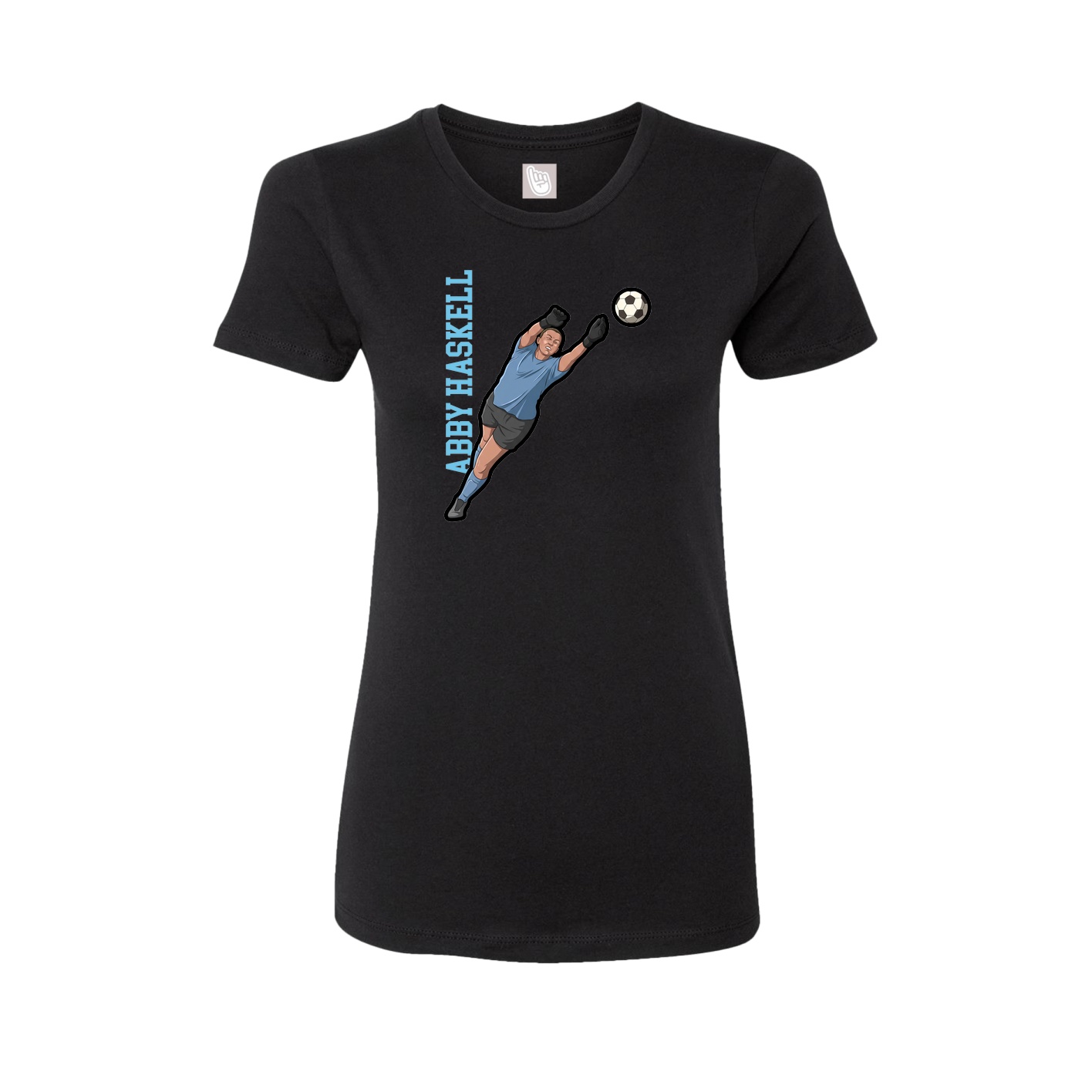 Womens Tee — Name Vertical in Black