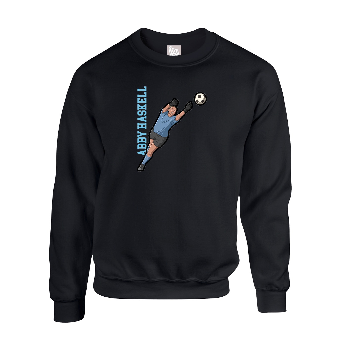 Fleece Crew — Name Vertical in Black