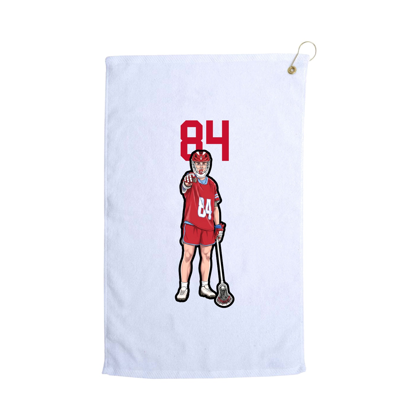 Golf Towel — Number Top in White