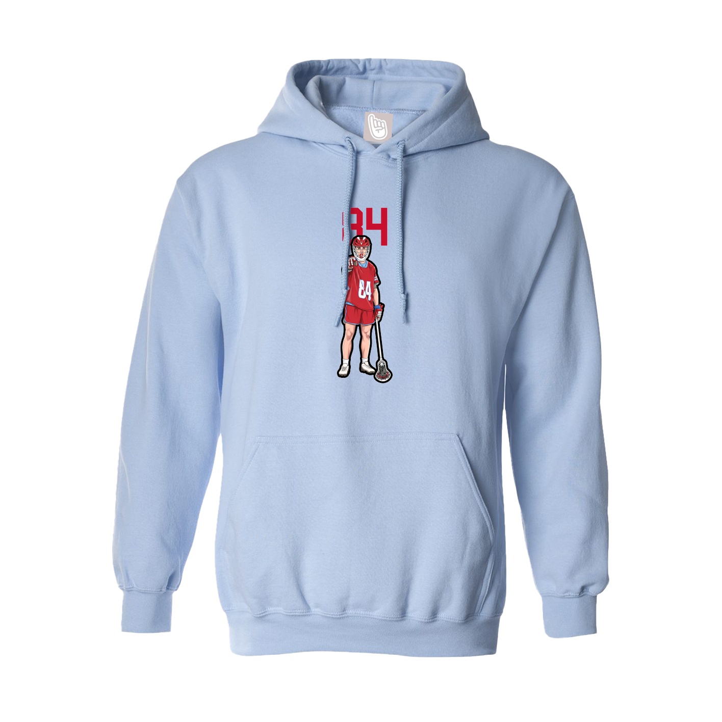 Hoodie — Number Top in Light Blue