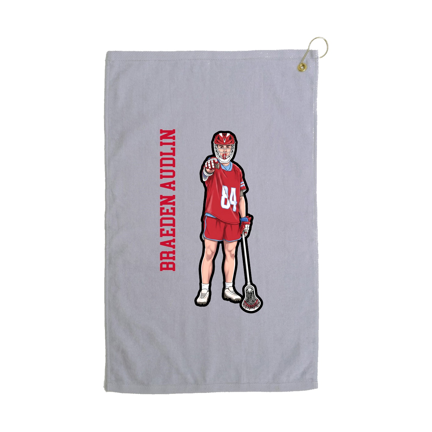 Golf Towel — Name Vertical in Grey