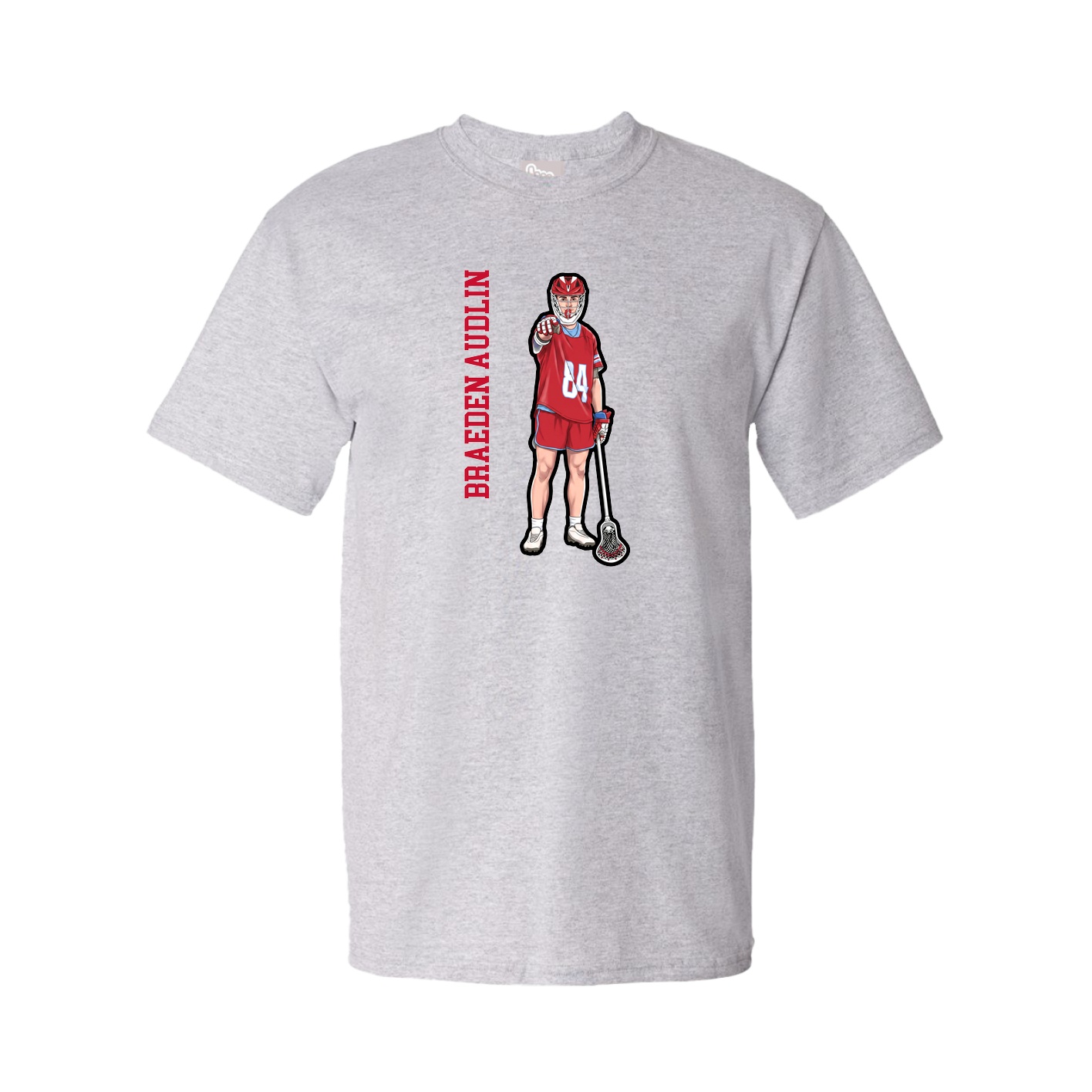 Tee — Name Vertical in Grey