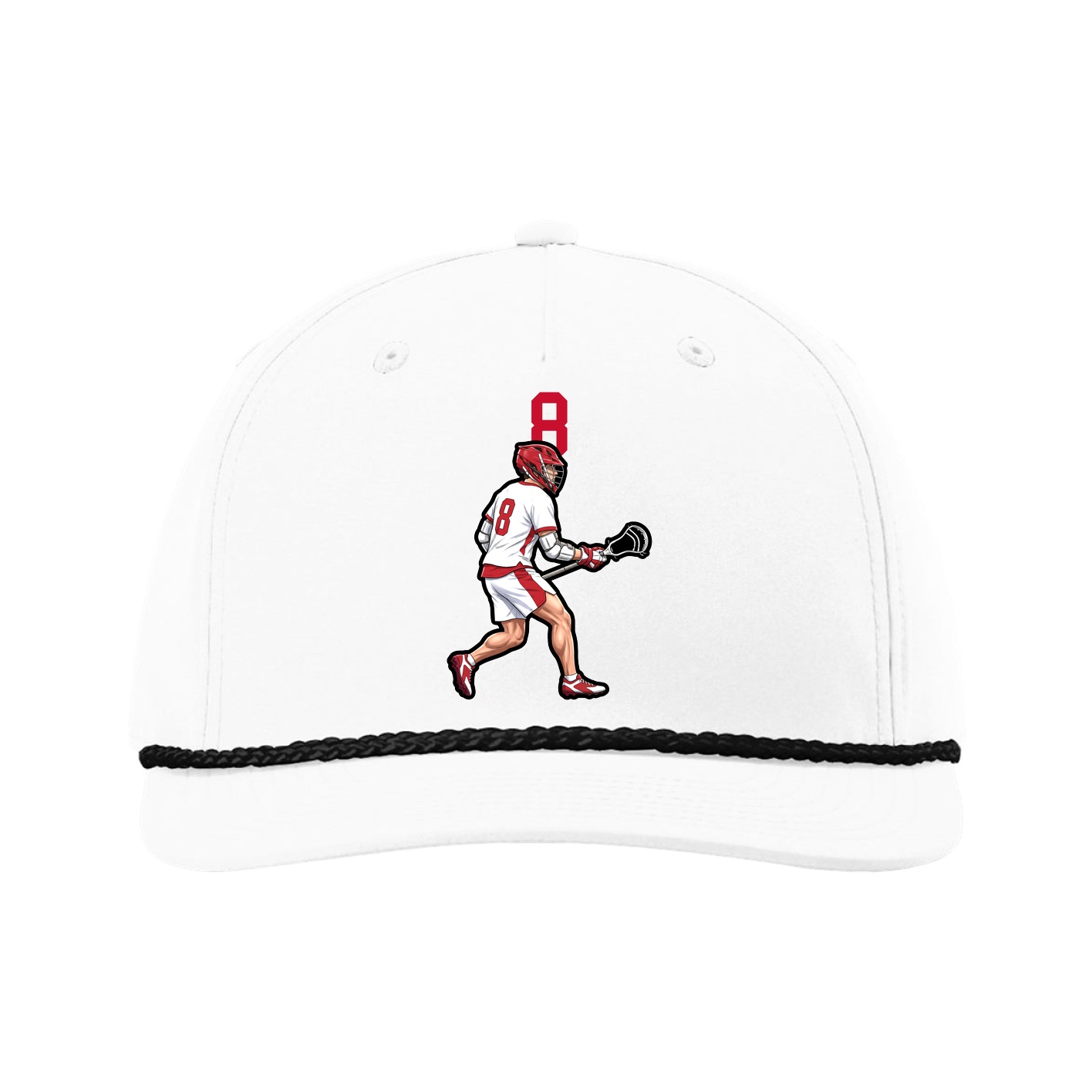 Five-Panel Classic Rope Cap — Number Top in White