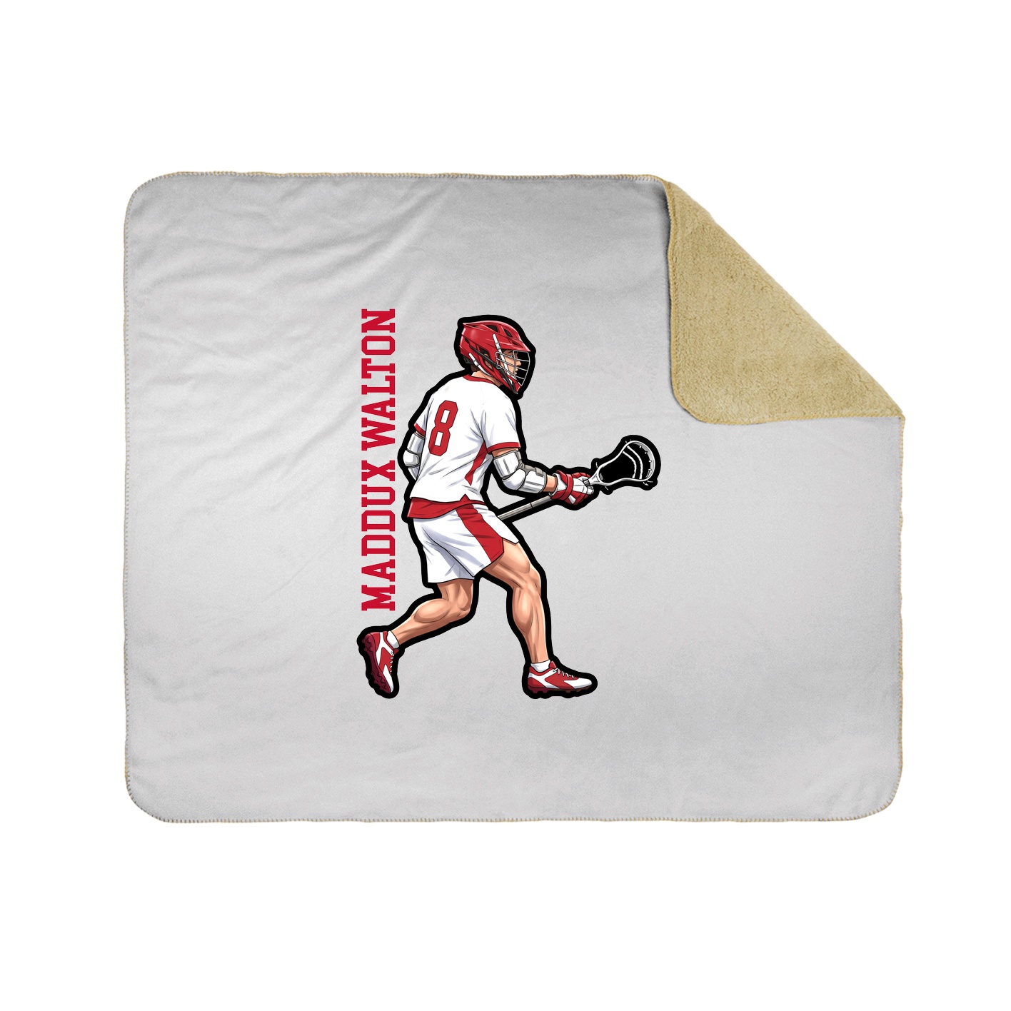 Throw Blanket — Name Vertical in White