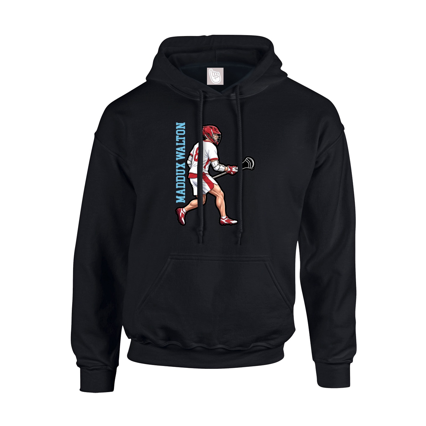 Youth Hoodie — Name Vertical in Black