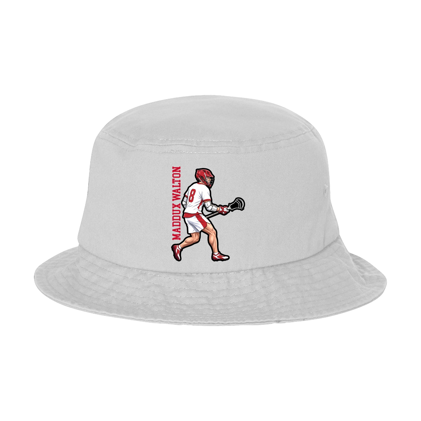 Bucket Cap — Name Vertical in White