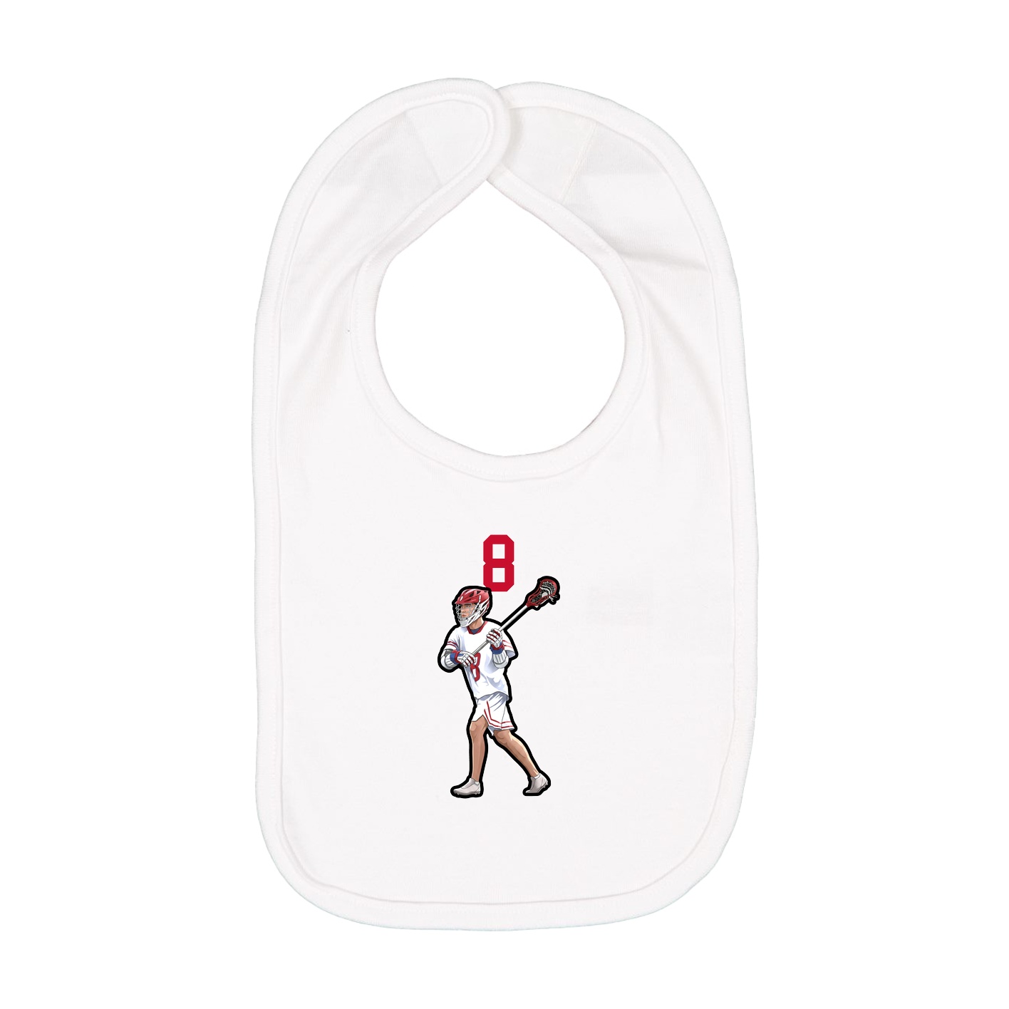 Infant Bib — Number Top in White