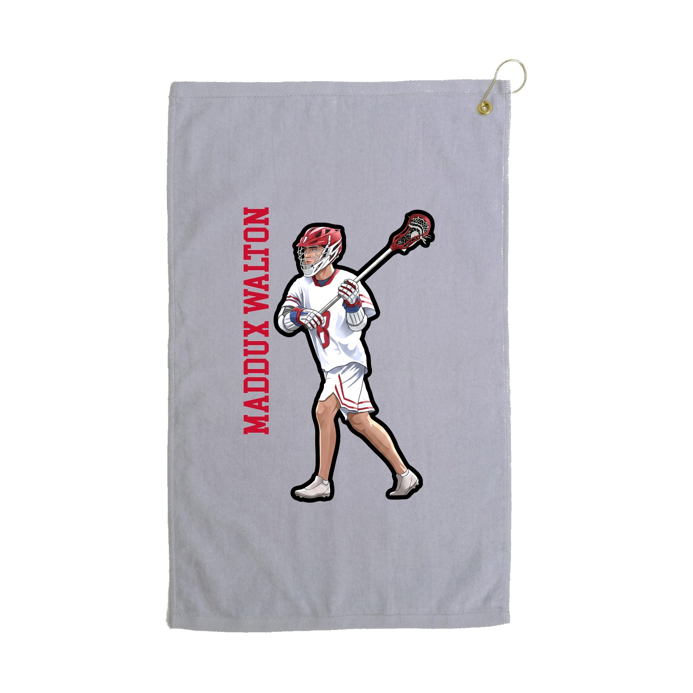Golf Towel — Name Vertical in Grey