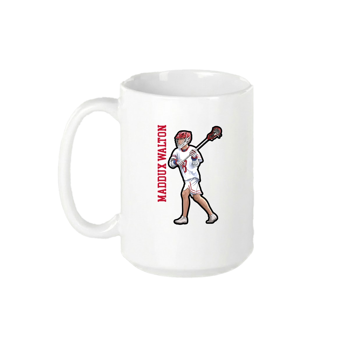 15oz Coffee Mug — Name Vertical in White