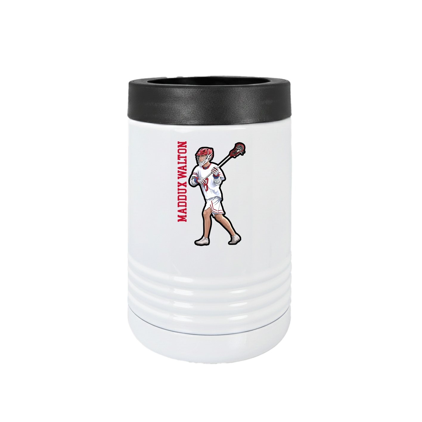 Beverage Holder — Name Vertical in White