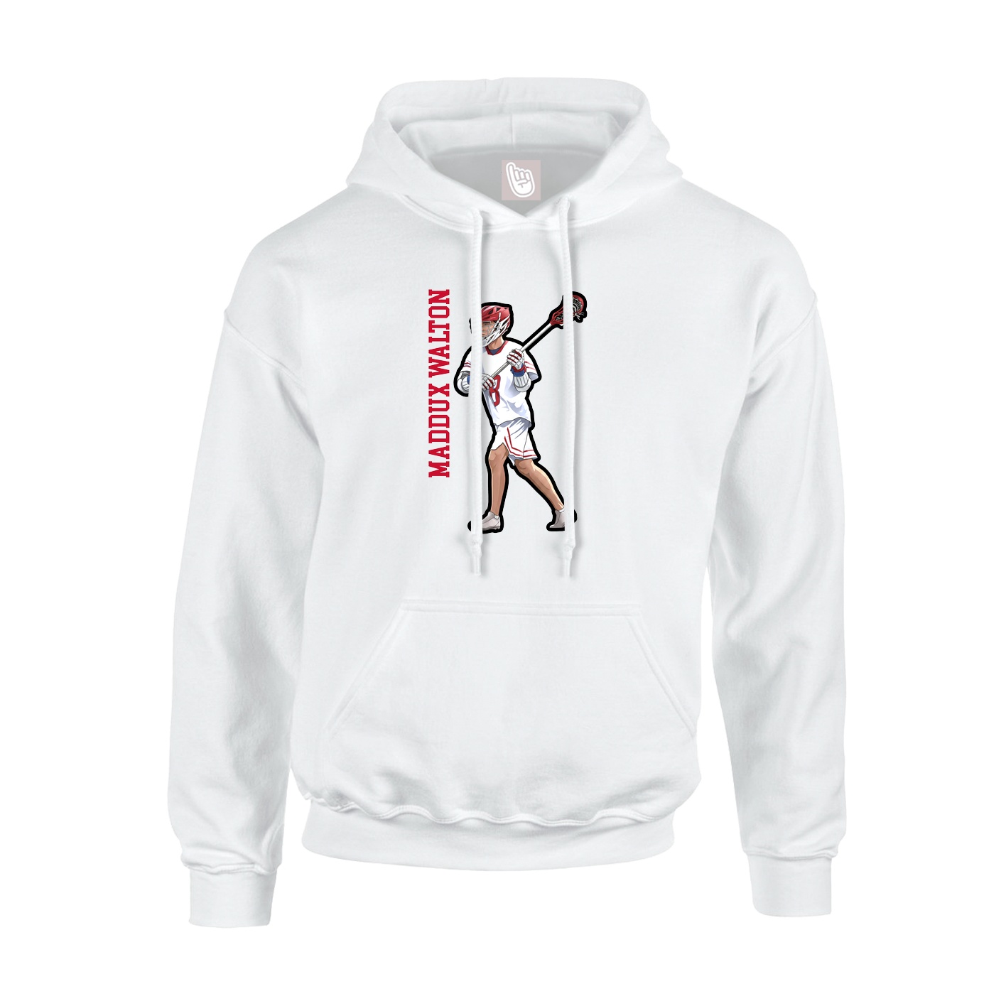 Youth Hoodie — Name Vertical in White