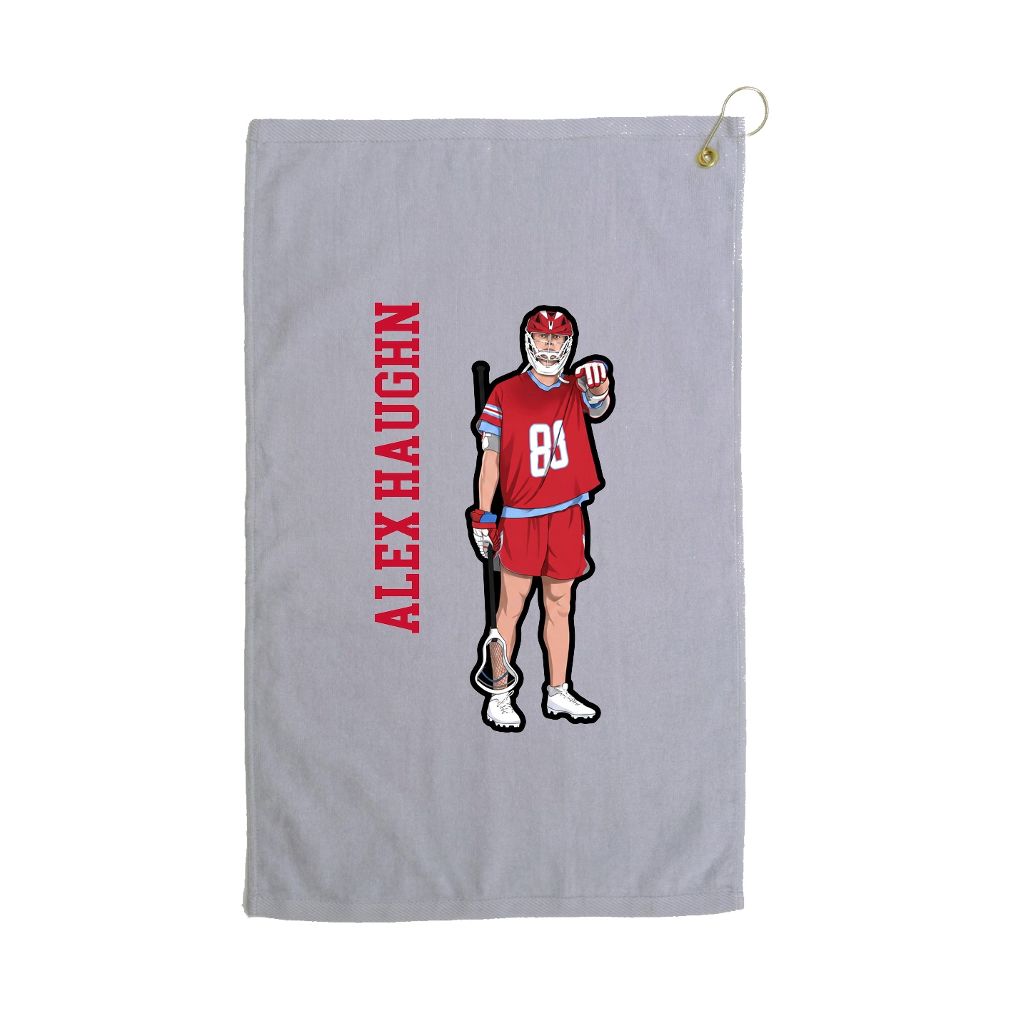 Golf Towel — Name Vertical in Grey