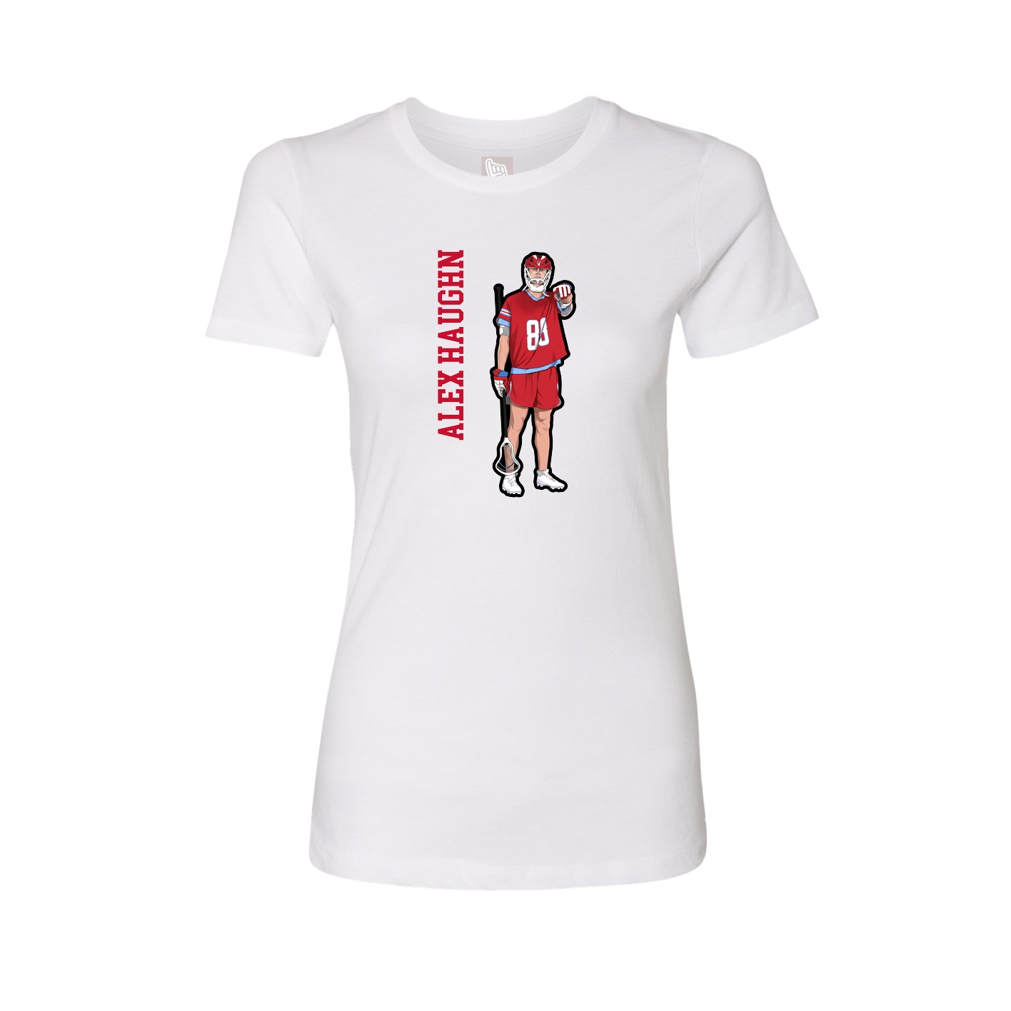 Womens Tee — Name Vertical in White