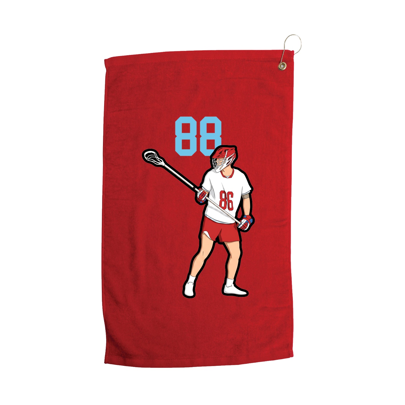 Golf Towel — Number Top in Red