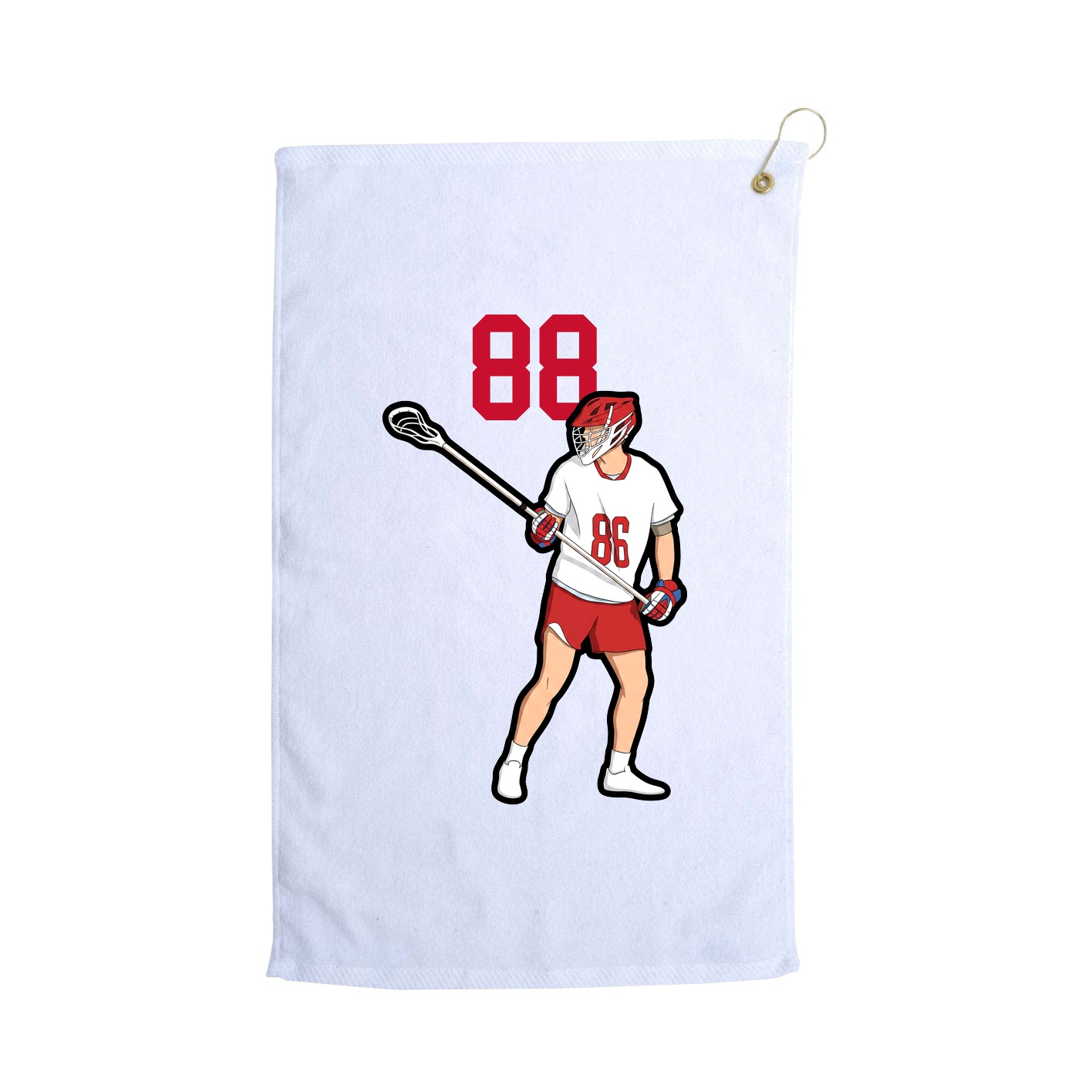Golf Towel — Number Top in White