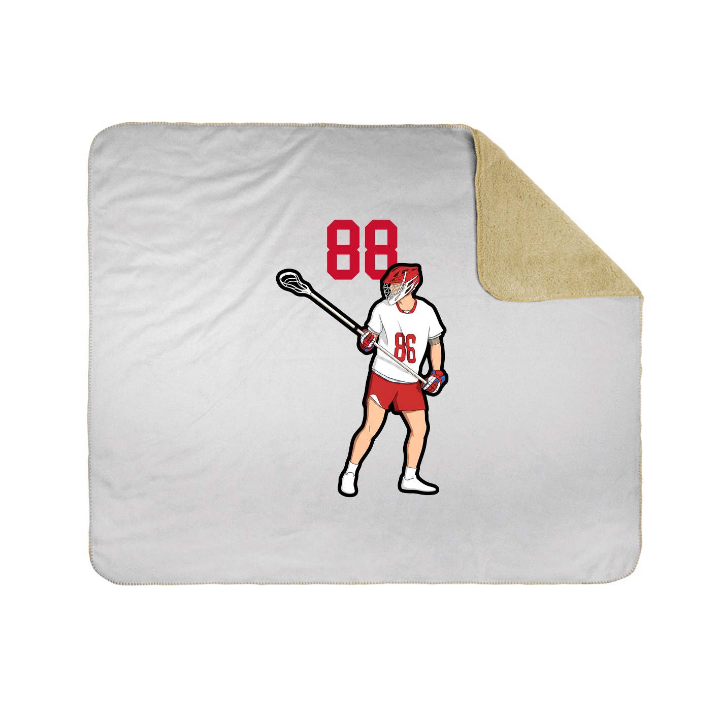 Throw Blanket — Number Top in White