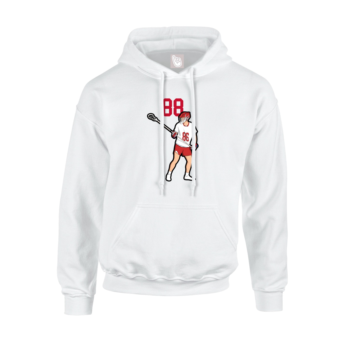 Youth Hoodie — Number Top in White
