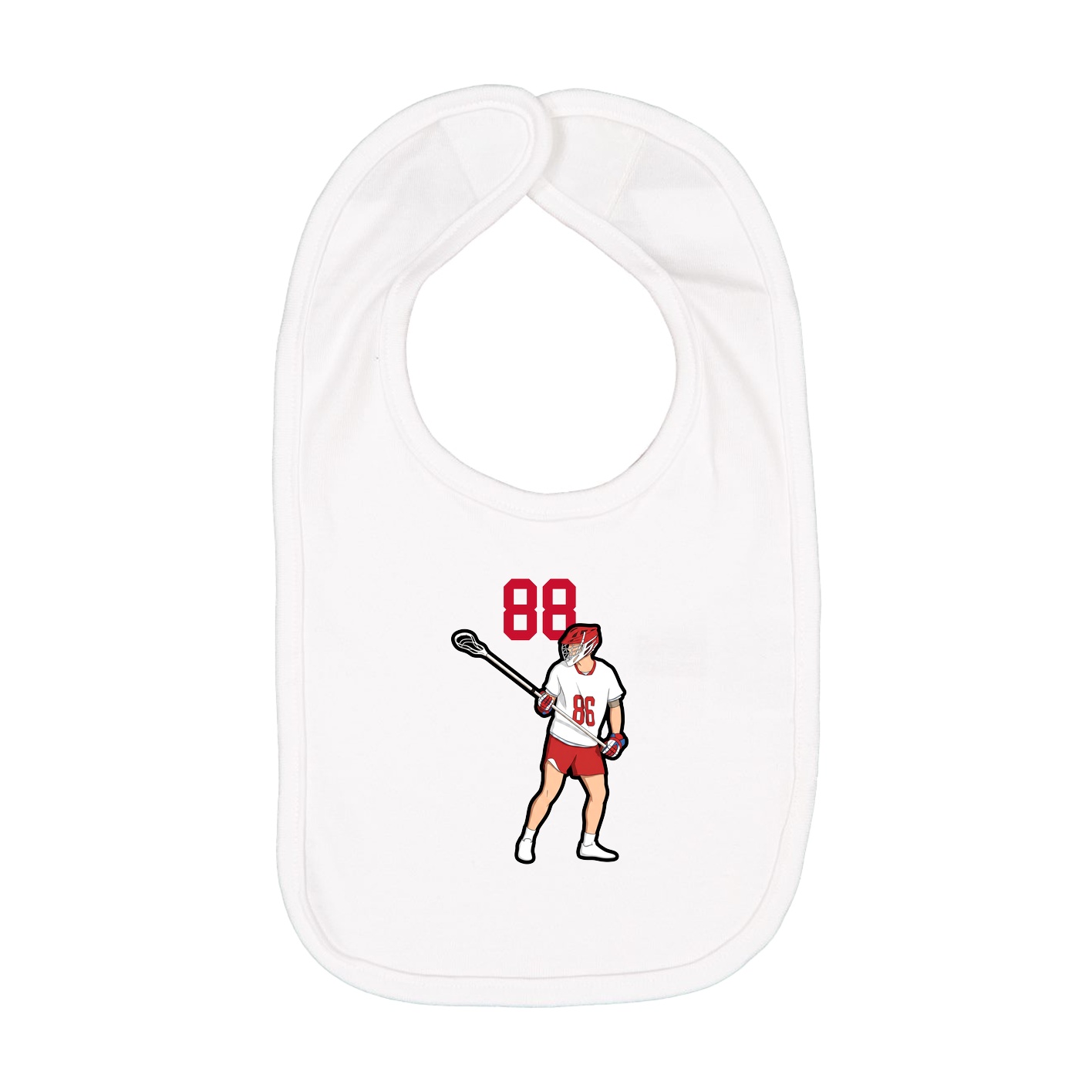 Infant Bib — Number Top in White
