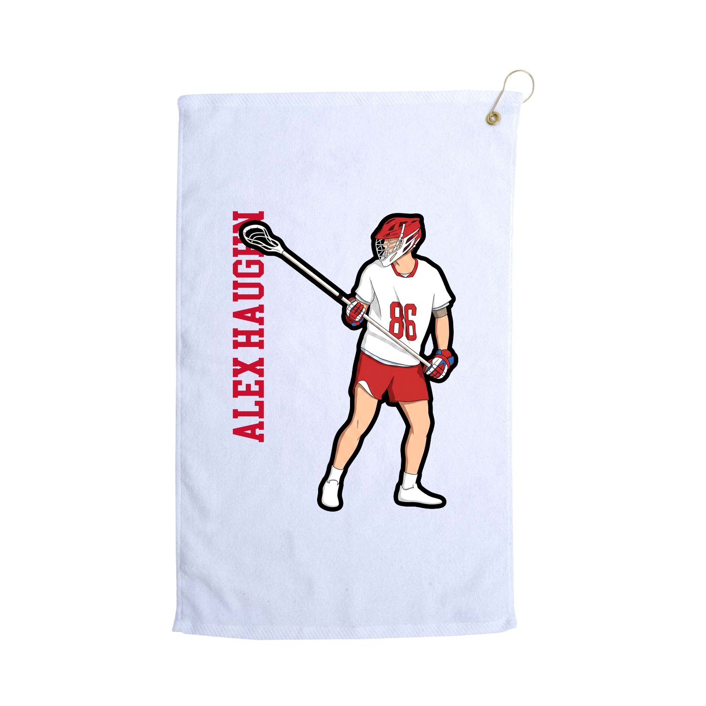 Golf Towel — Name Vertical in White